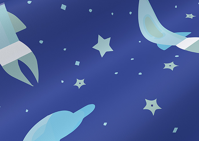 Blast Off, Blue Comet - Twist&Fit Roller Blind - Image 4